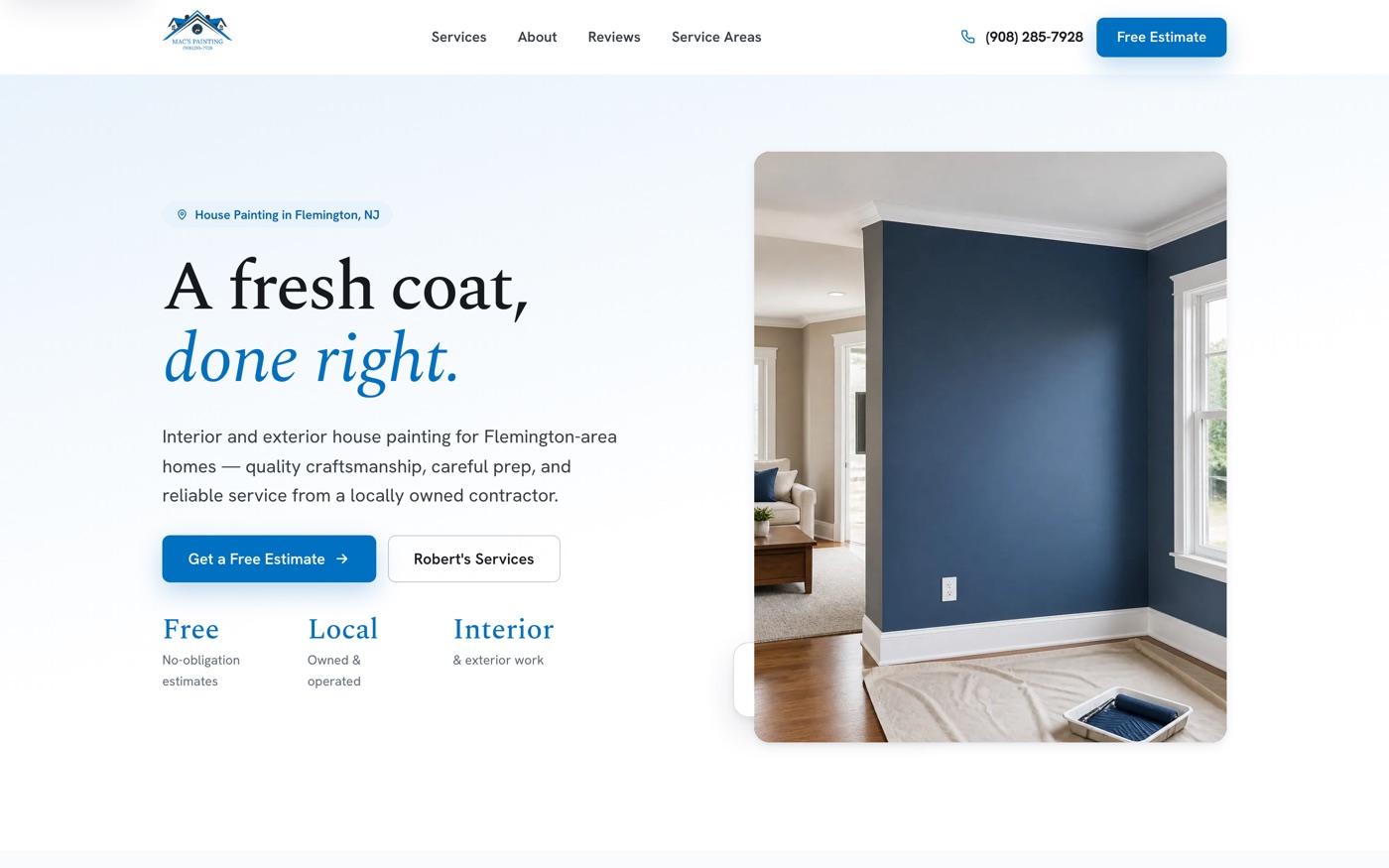 Mac’s Painting hero — “A fresh coat, done right”